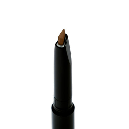 Black lip liner with brown tip on a white background