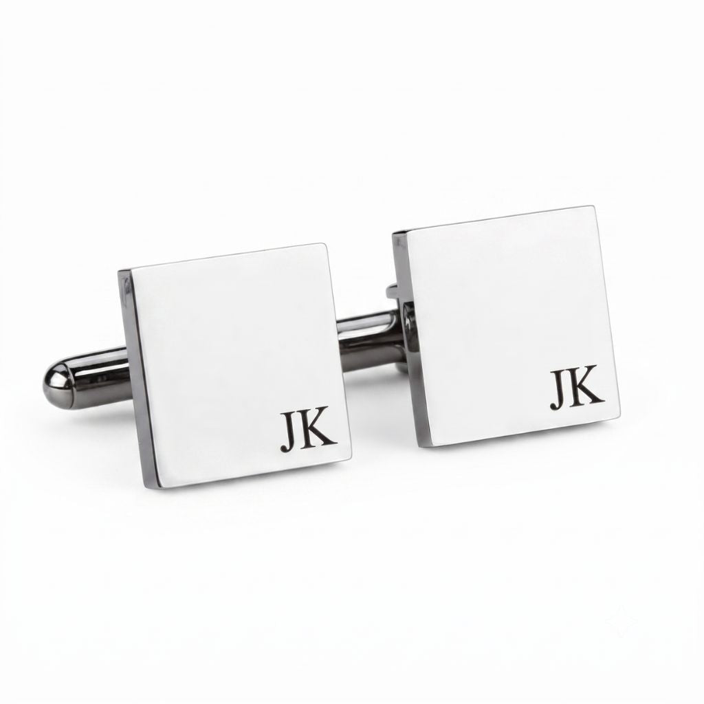 Engraved Square Shape Cufflinks
