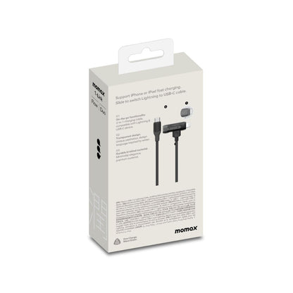 Momax cable packaging on a white background