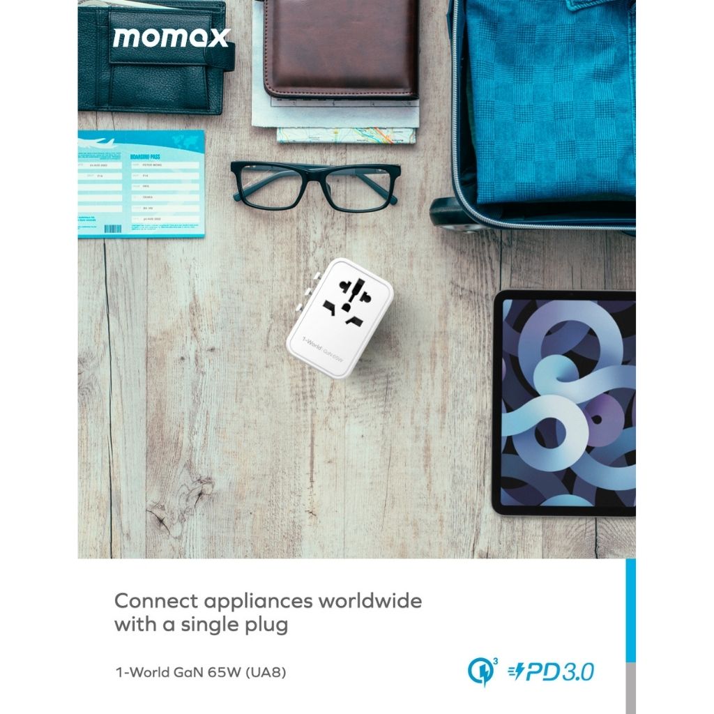 Momax 1World 65W GaN AC Travel Charger