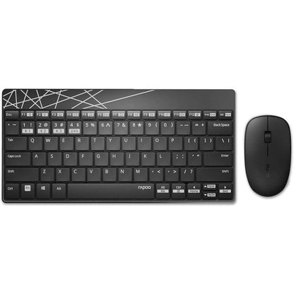 Black keyboard and mouse set on a white background
