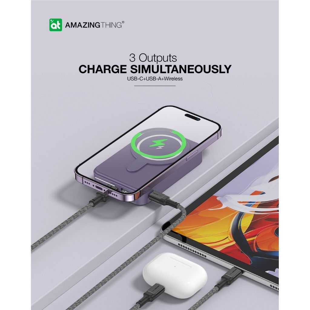 At Thunder Pro Mag Pd 10000 mAh Power Bank With Holder