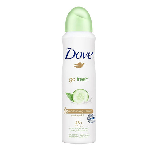 Dove go fresh deodorant bottle on a white background