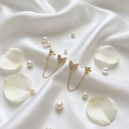 Fluttering Butterfly Chain Earrings