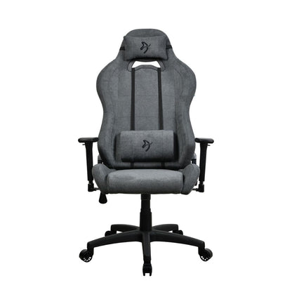 Gray office chair with black accents on a white background