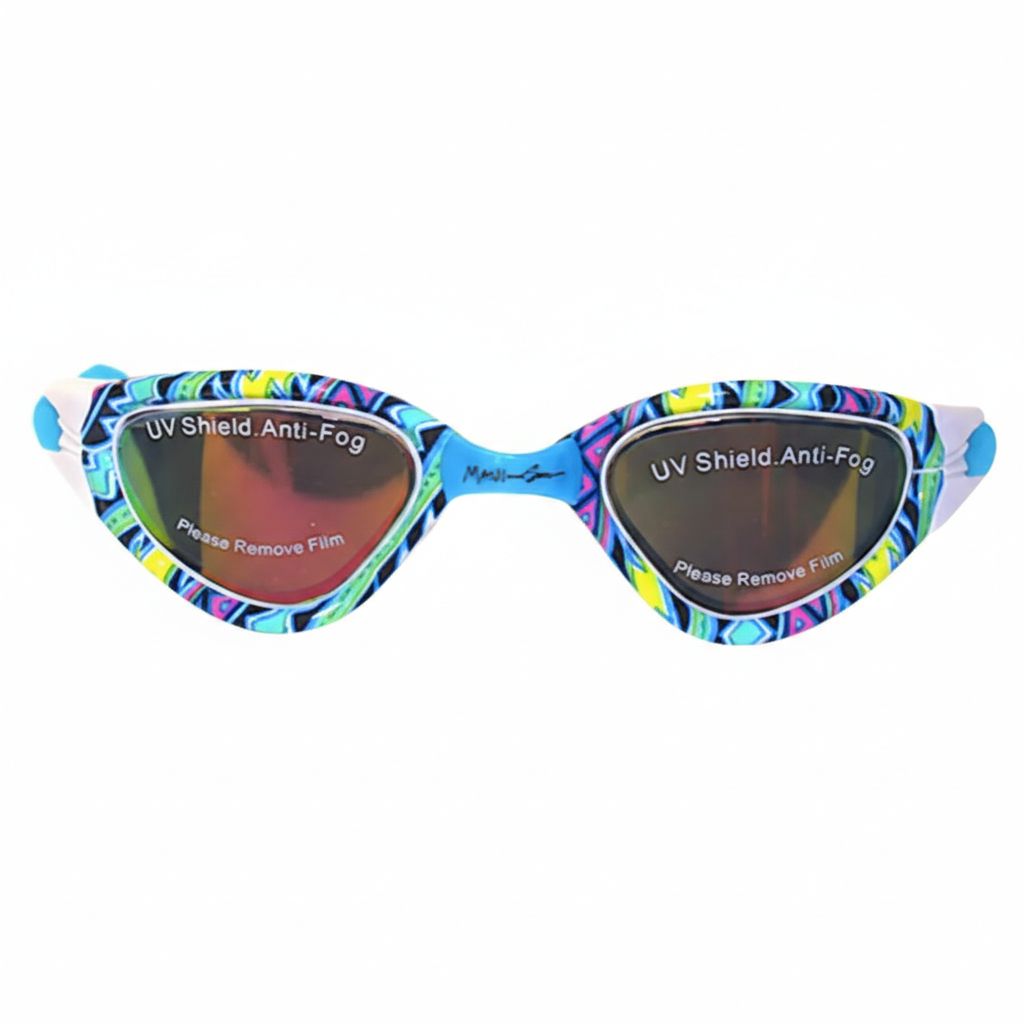 Maui and Sons Anti-Fog UV-Protected Swim Printed Goggles - Blue