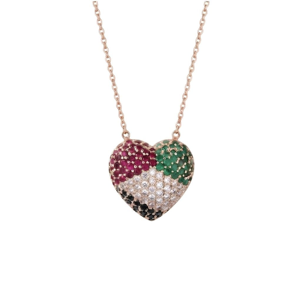 UAE Flag Heart Necklace
