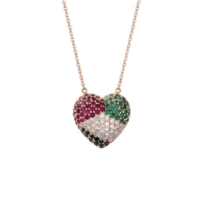 UAE Flag Heart Necklace