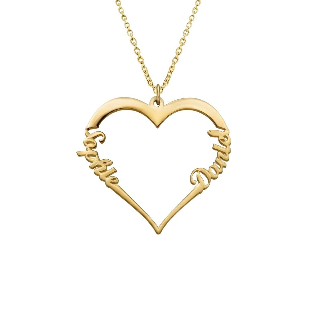 Double Name Heart Necklace