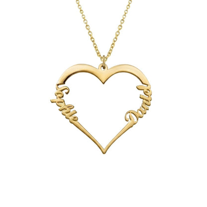 Double Name Heart Necklace