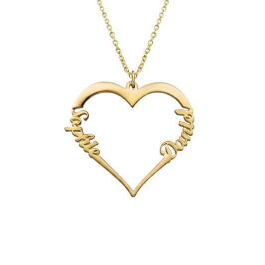 Double Name Heart Necklace