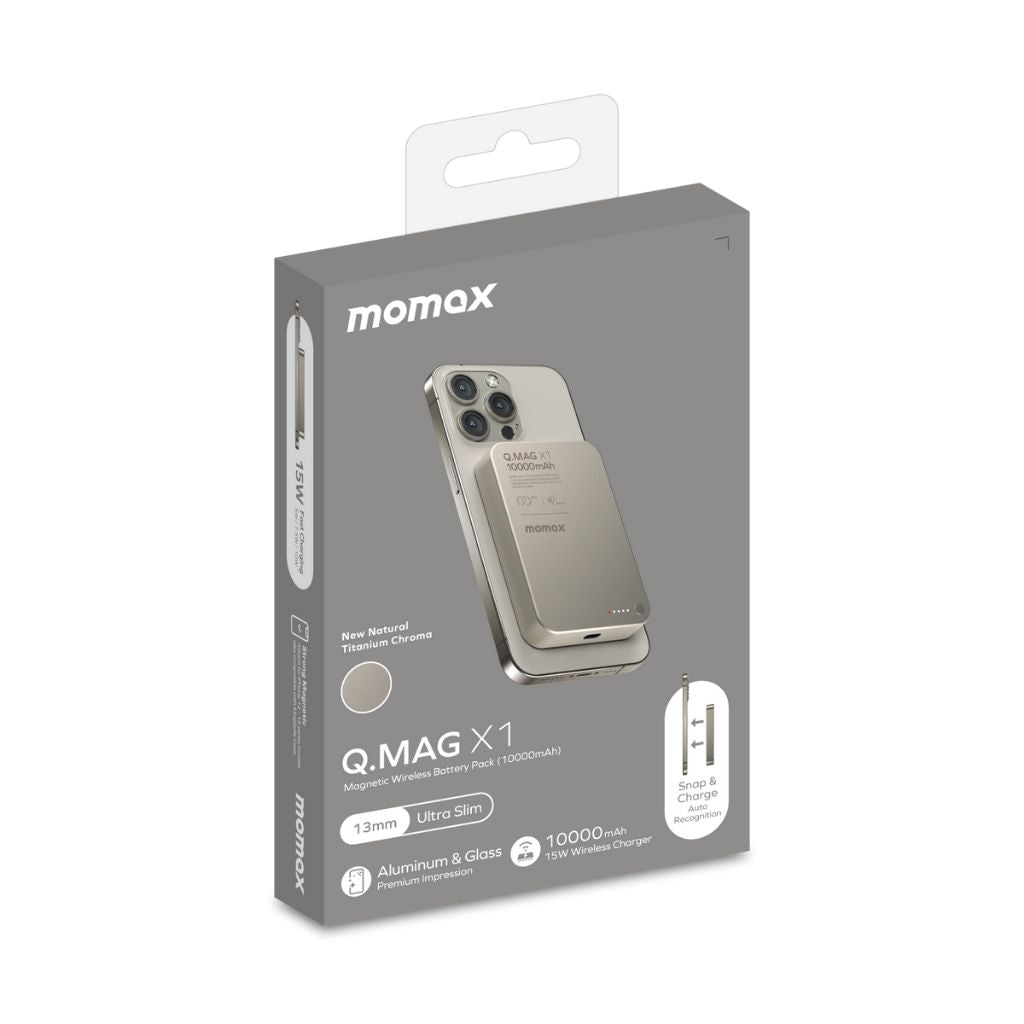 Momax Q.Mag X1 10000 mAh Gen2 15W Magsafe Wireless Power Bank