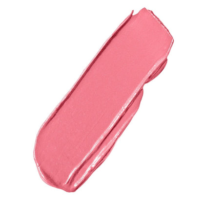 Pink makeup swatch on a white background