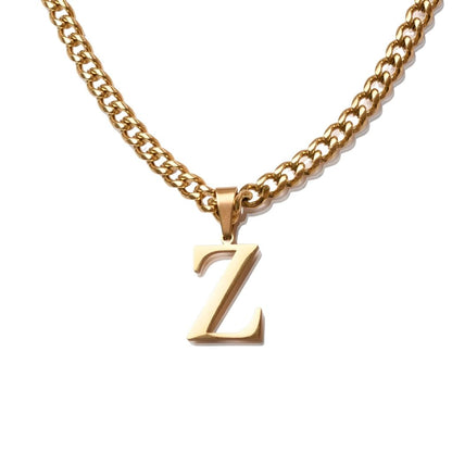 Chunky Chain Initial Pendant Necklace