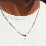 Chunky Chain Initial Pendant Necklace