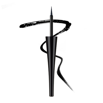 Black eyeliner pen with a decorative cap on a white background