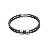 Personalised Double Name Leather Bracelet for Men