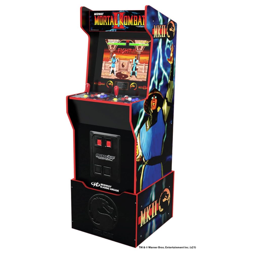 Mortal Kombat arcade machine on a white background