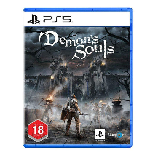 PlayStation 5 game disc for 'Demon's Souls' with a dark fantasy cover.