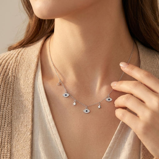 Starry Evil Eye Necklace