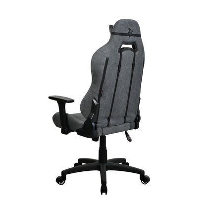 Gray office chair with black accents on a white background