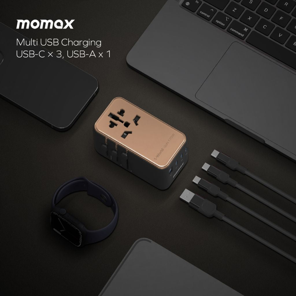 Momax 1-World 170W GaN 4-Port Travel Adaptor