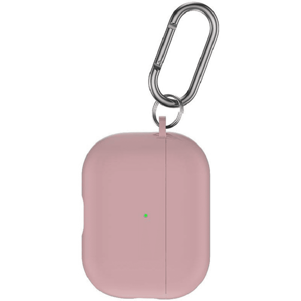 Pink case with a carabiner on a white background