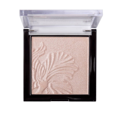 Compact powder with leaf design in a clear case on a white background