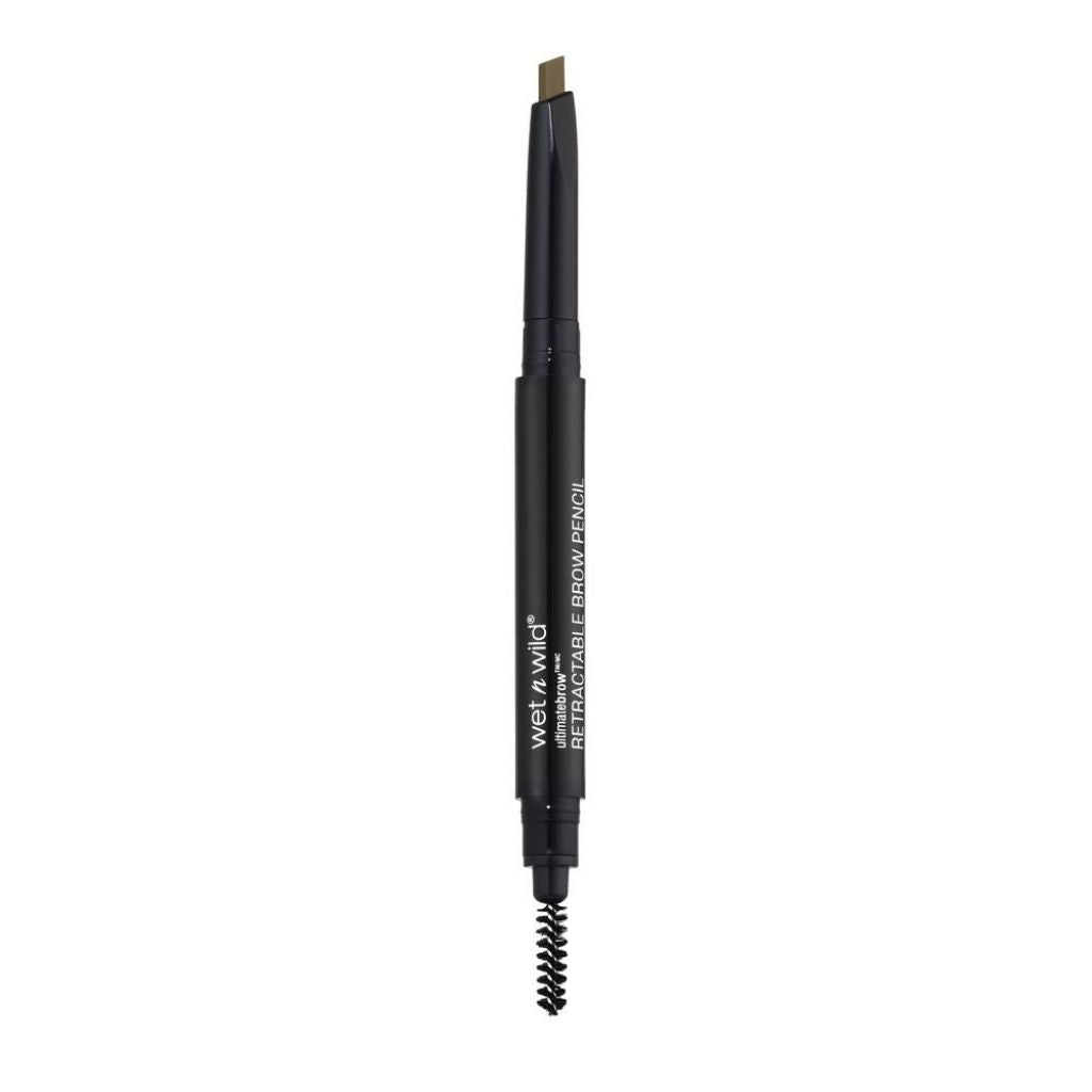 Black eyebrow pencil with brush on a white background