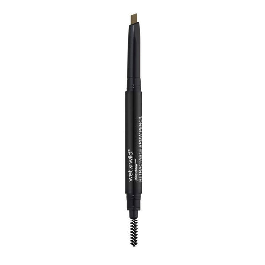 Black eyebrow pencil with brush on a white background