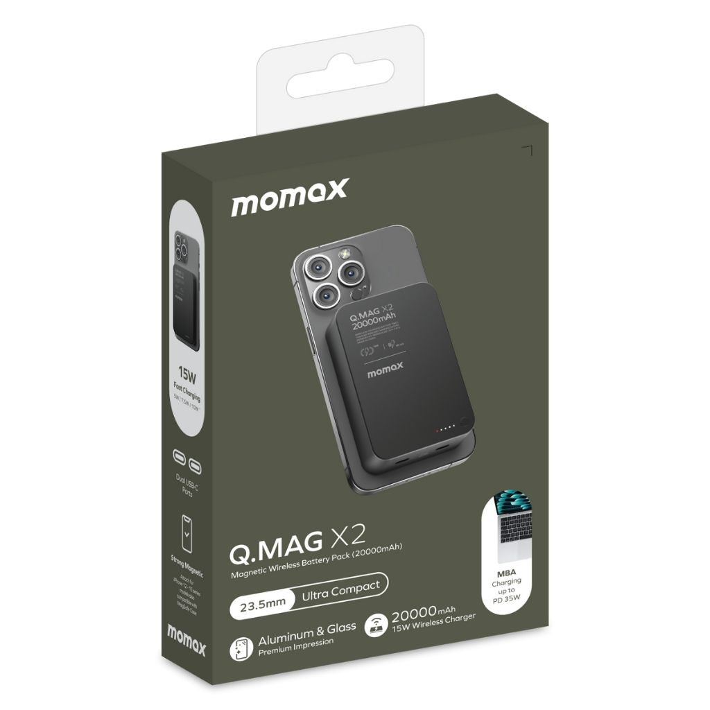 Momax Q.Mag X2 20000 mAh Gen2 Magsafe Wireless Power Bank
