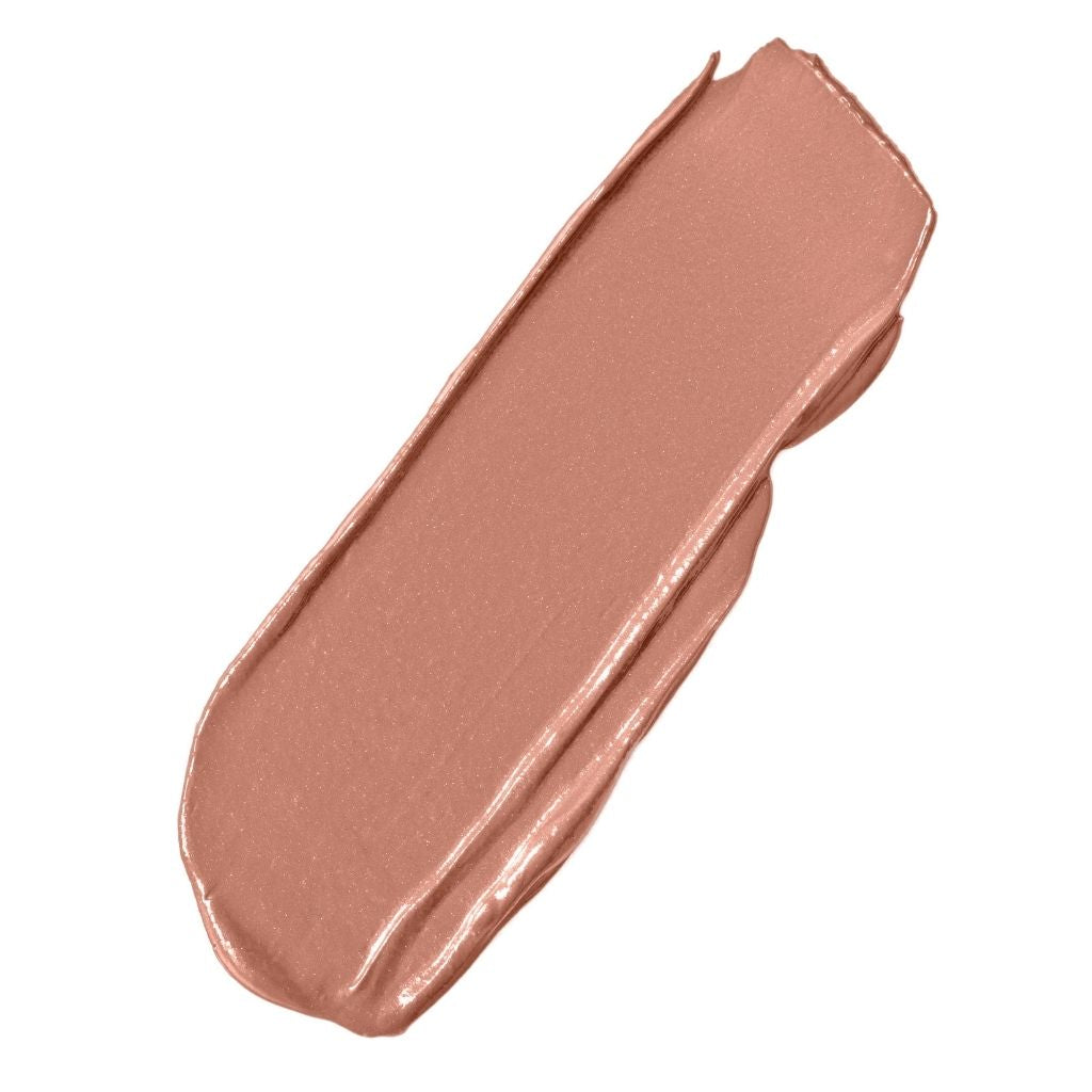 Nude-colored makeup swatch on a white background
