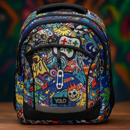 Yolo School Backpack 2 in 1 Graffiti