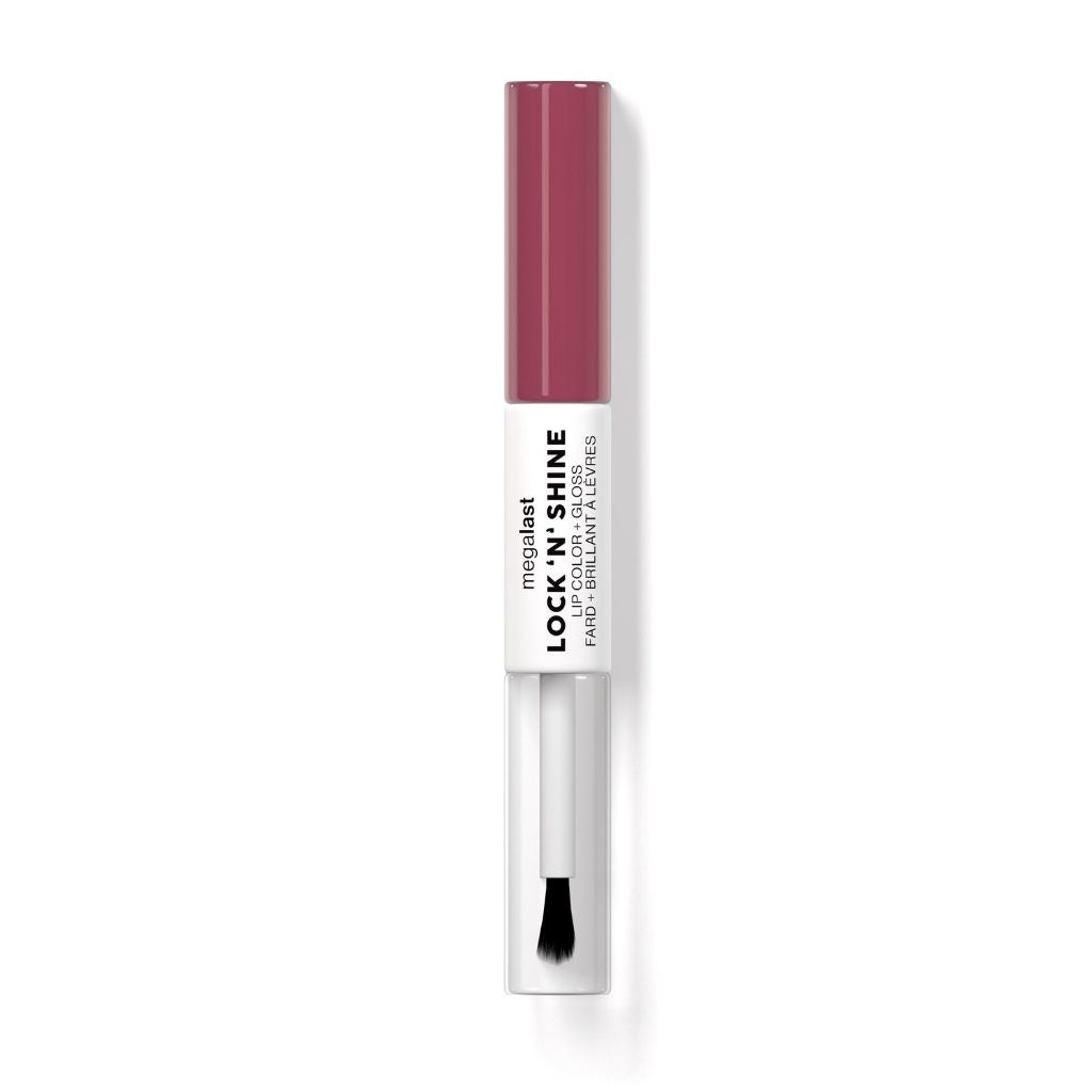 Lip gloss with applicator on a white background