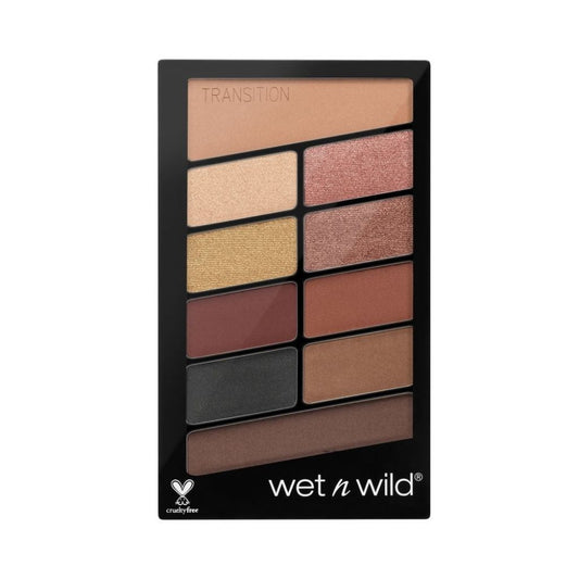 Wet n Wild makeup palette with various shades on a white background