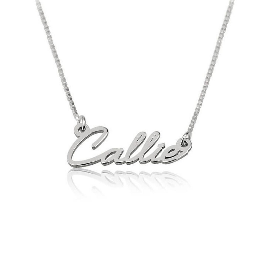 Silver 'Callie' necklace on a white background