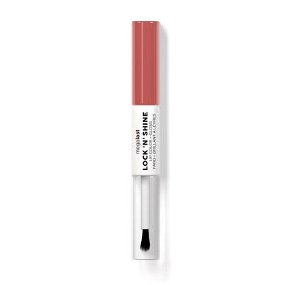 Lip gloss with applicator on a white background