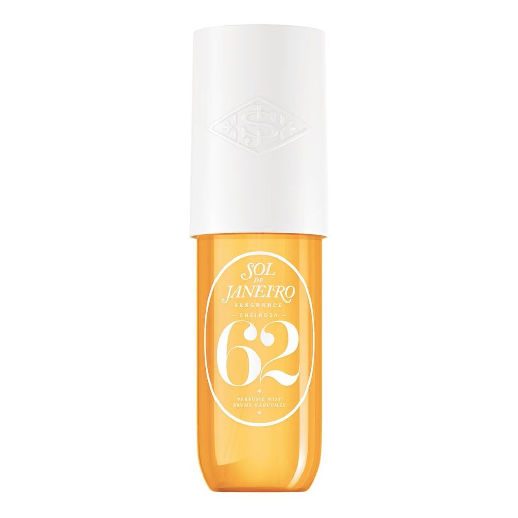 Shaker bottle with a white cap and orange body featuring 'SOL 62' branding on a white background.