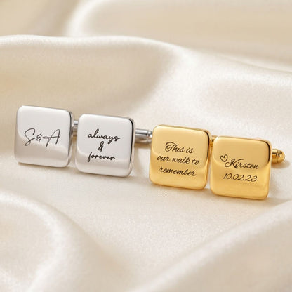 Engraved Square Shape Cufflinks