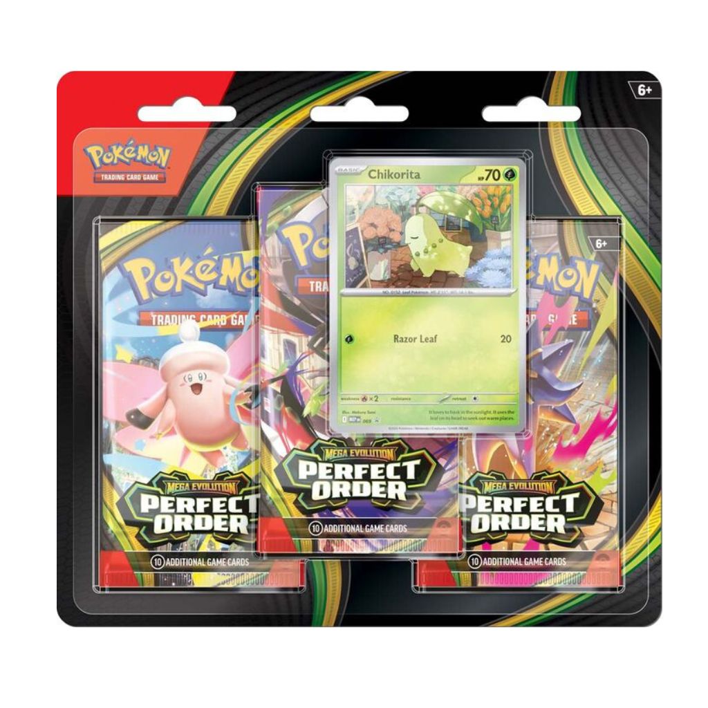 Pokémon trading card game packaging with Chikorita card