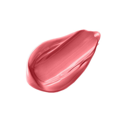 Pink lipstick swatch on a white background