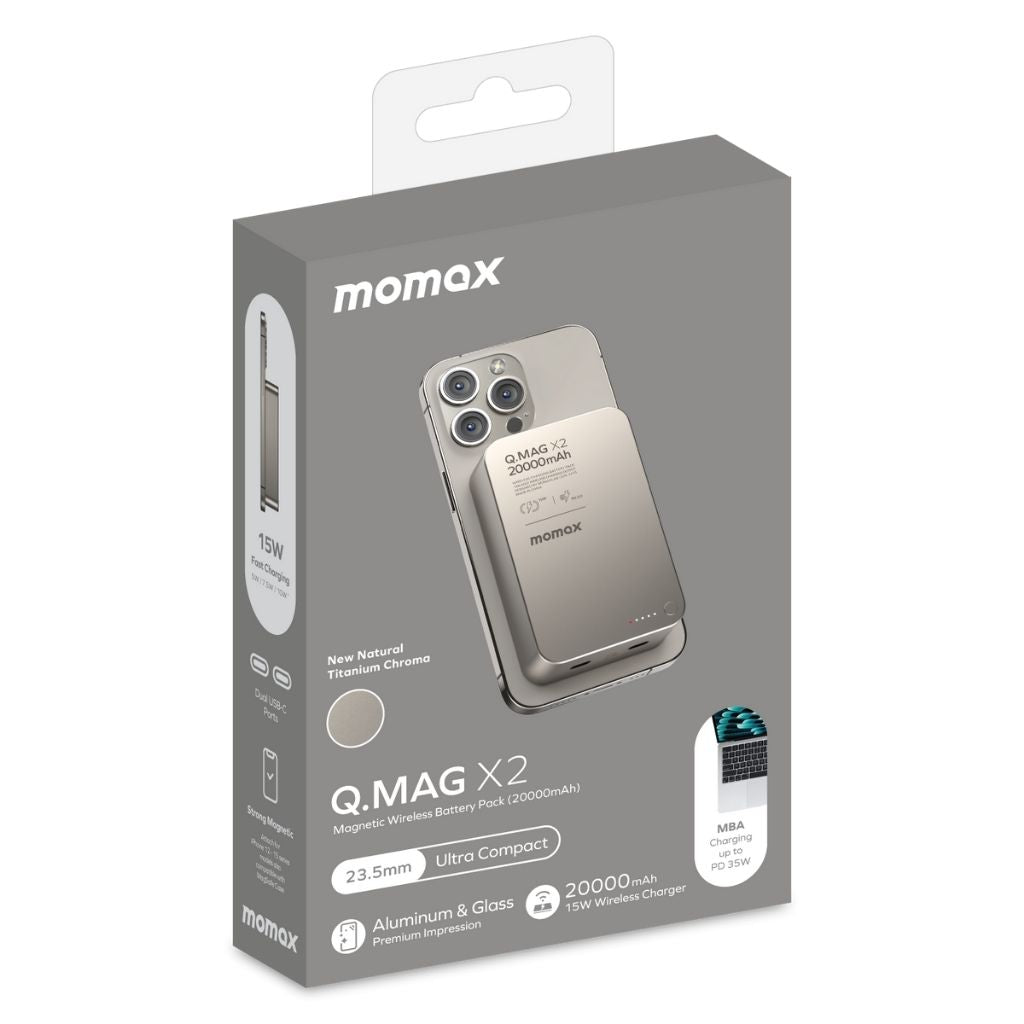 Momax Q.Mag X2 20000 mAh Gen2 Magsafe Wireless Power Bank