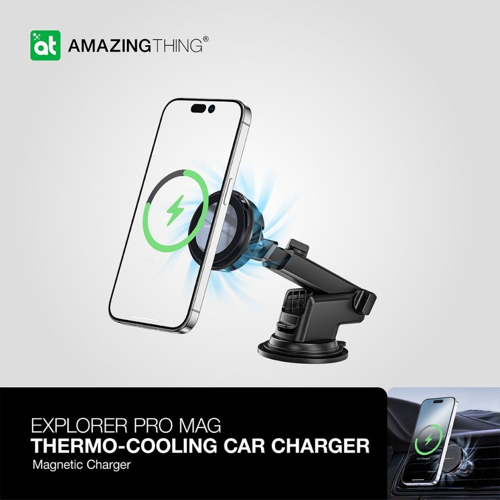 At Thermo-Cooling Mag 15W Car Mount With 1.2M Usb-C To Usb-C Cable