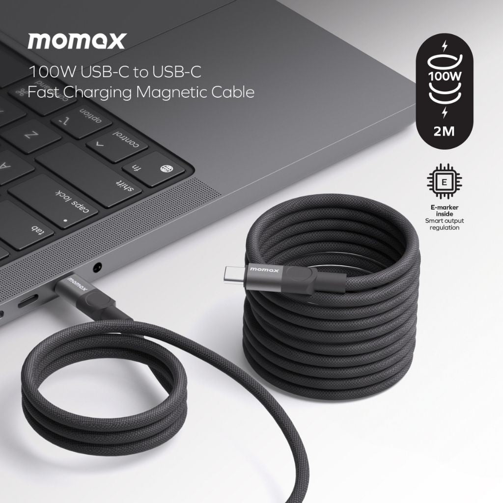 Momax Mag Link 100W USB-C To USB-C Magnetic Cable 2M