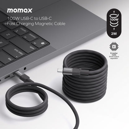 Momax Mag Link 100W USB-C To USB-C Magnetic Cable 2M
