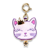 Gold Princess Kitty Glitter Charm