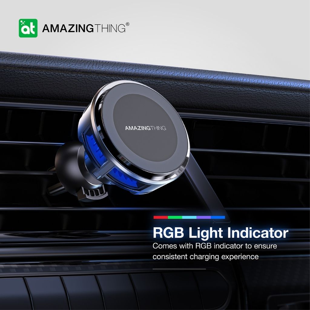 At Thermo-Cooling Mag 15W Car Mount With 1.2M Usb-C To Usb-C Cable