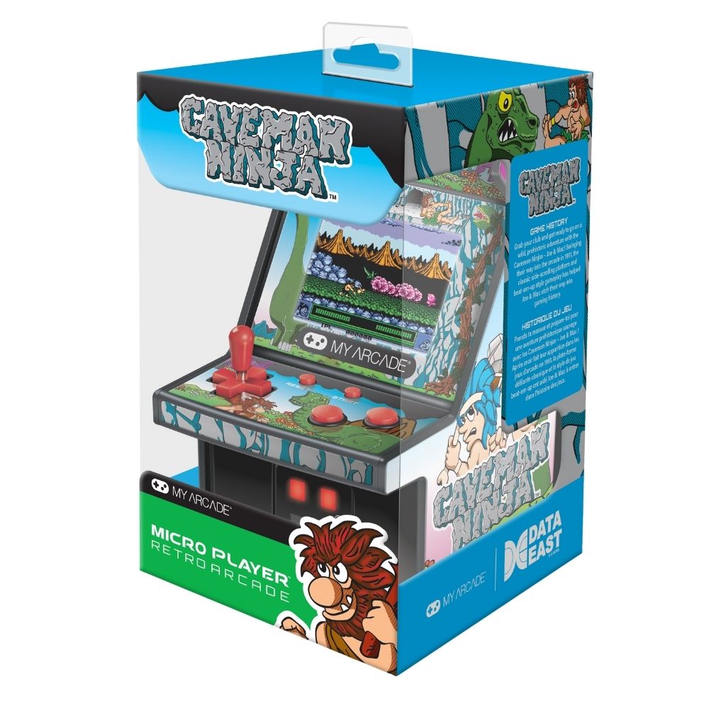 Gambian Ninja micro arcade player in packaging with colorful graphics