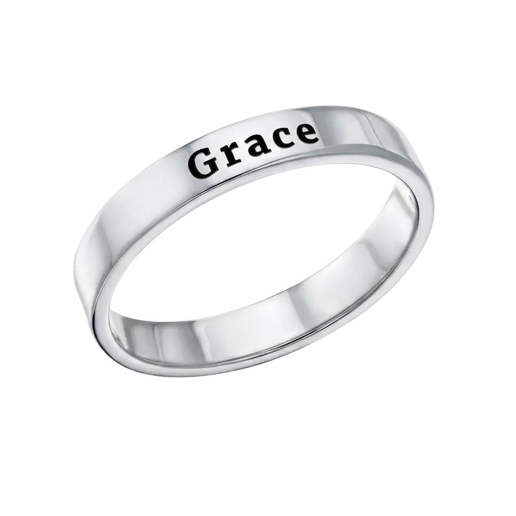 Engraved Thin Band Ring