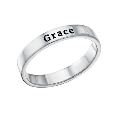 Engraved Thin Band Ring